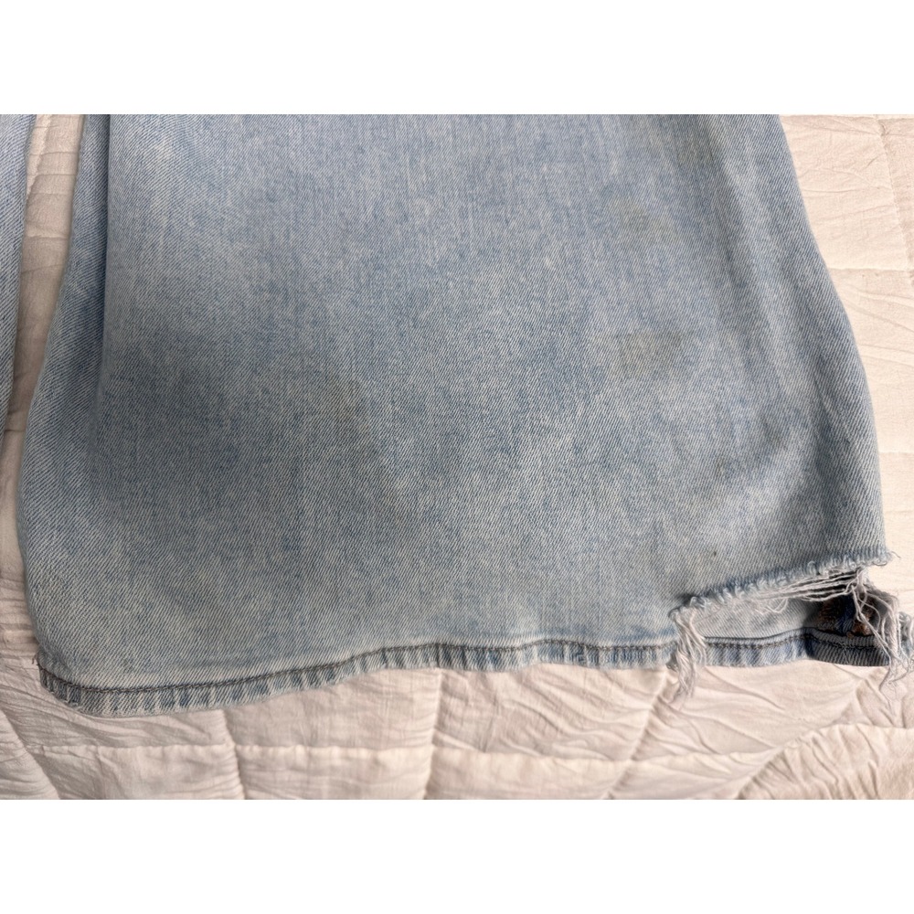 American Eagle Super High Rise Ultra Wide Leg Distressed Light Wash Jeans 6 Long - Picture 10 of 10